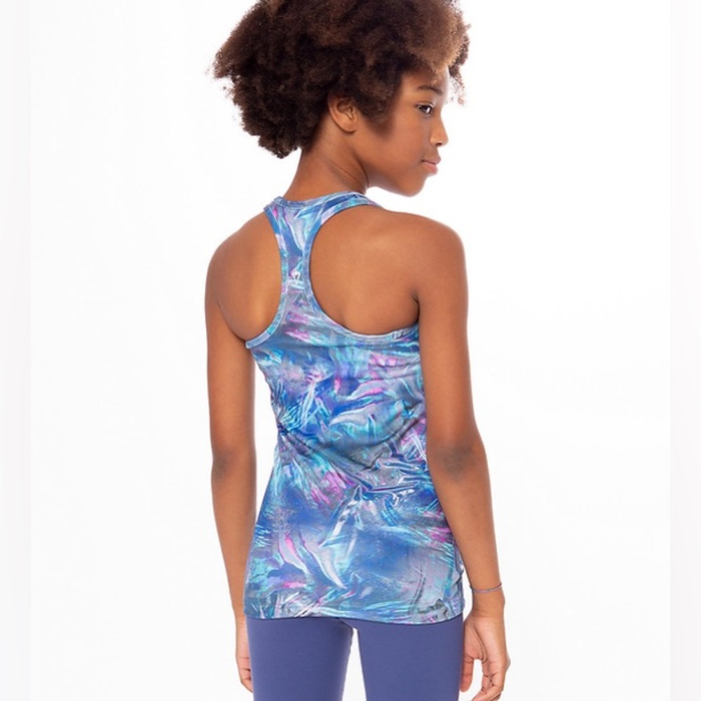 IVIVVA by Lululemon Keep Ur Cool Racerback Tank Top Marbled Galaxy Size 12